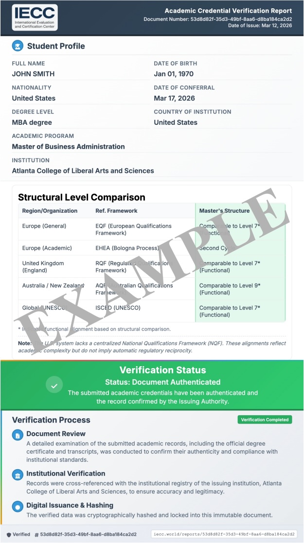 IECC Report Example(US)